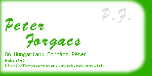 peter forgacs business card